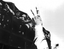 National Guard Troops and Peace Sign, DC Vietnam War Moratorium, 1970